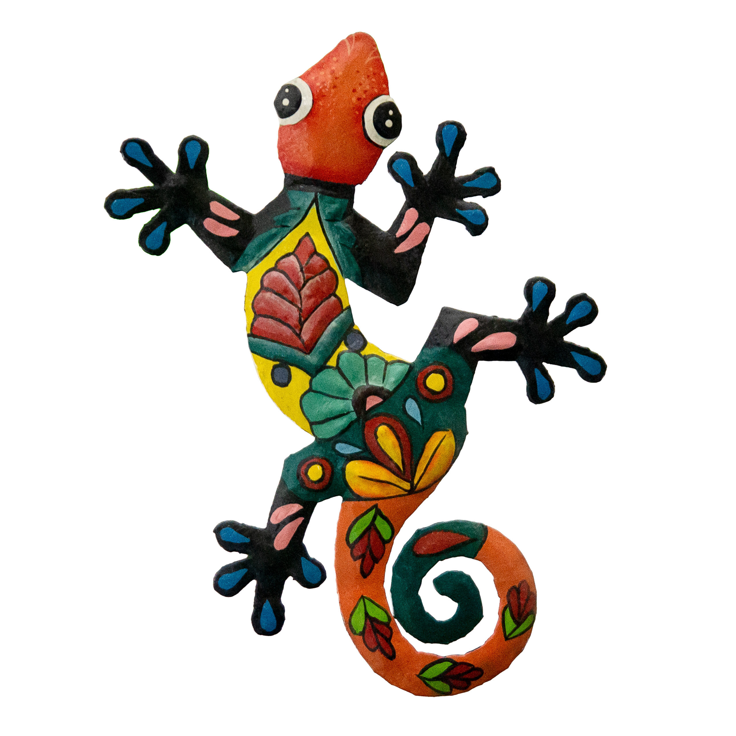 Bungalow Rose Small Painted Orange Gecko | Wayfair