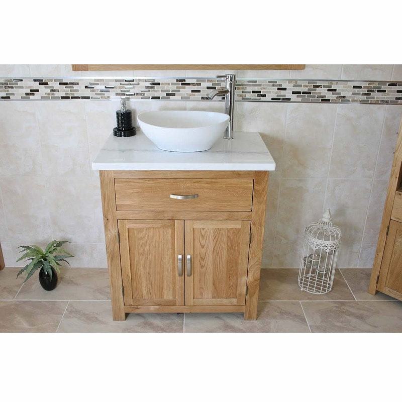 Delp 750mm Single Bathroom Vanity with Vessel Ceramic Basin, White