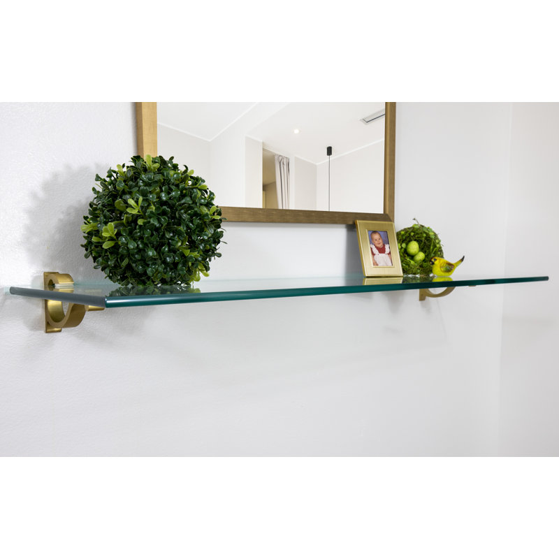 Arriella Bracket Shelf, Brass, 3" H X 36" W x 8" D