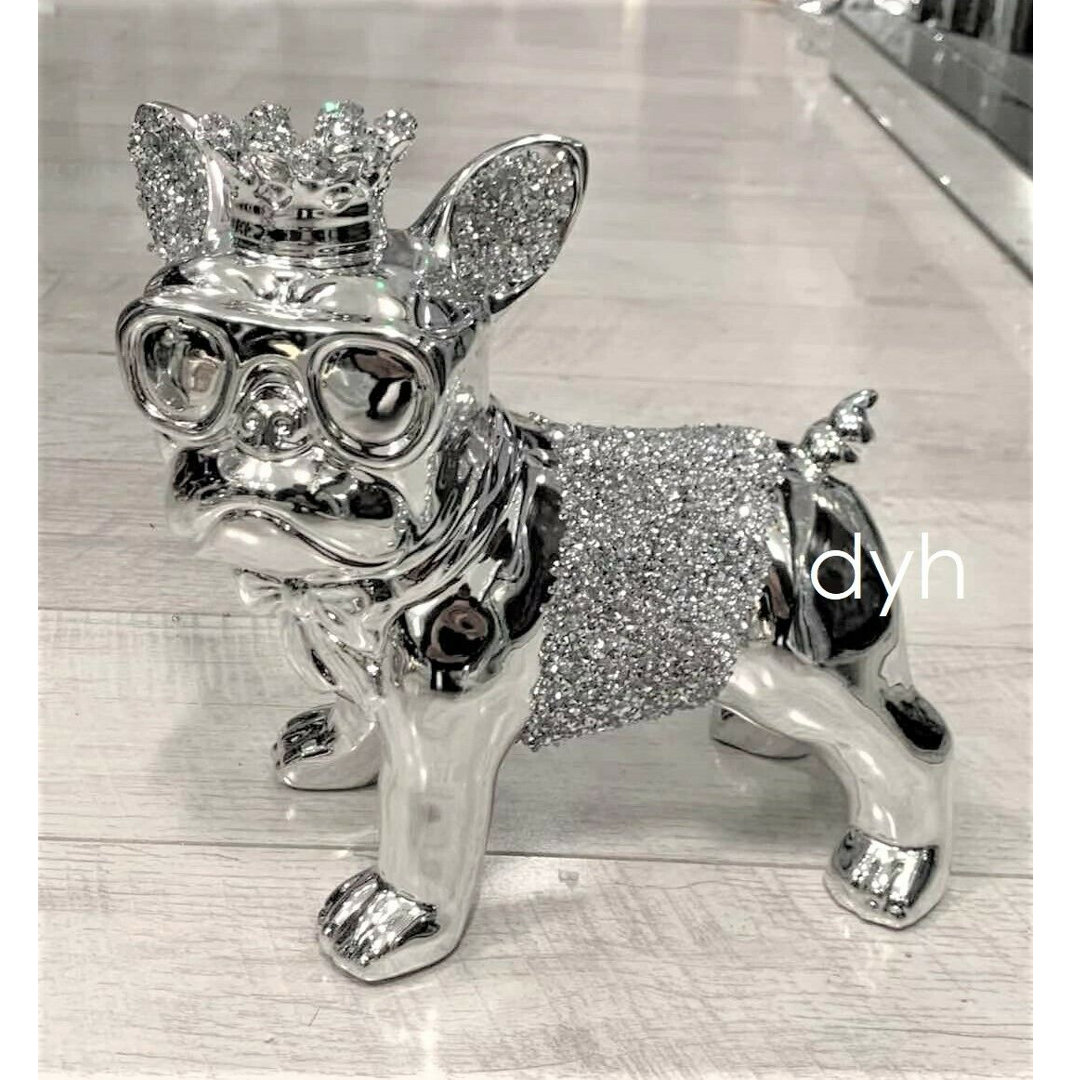 Bowdoin Crushed Diamond Bull Dog Figurine