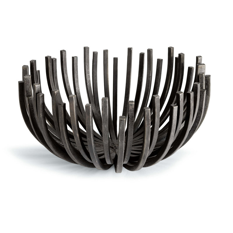 Handcrafted Blackened Iron Webbed Bowl Circle