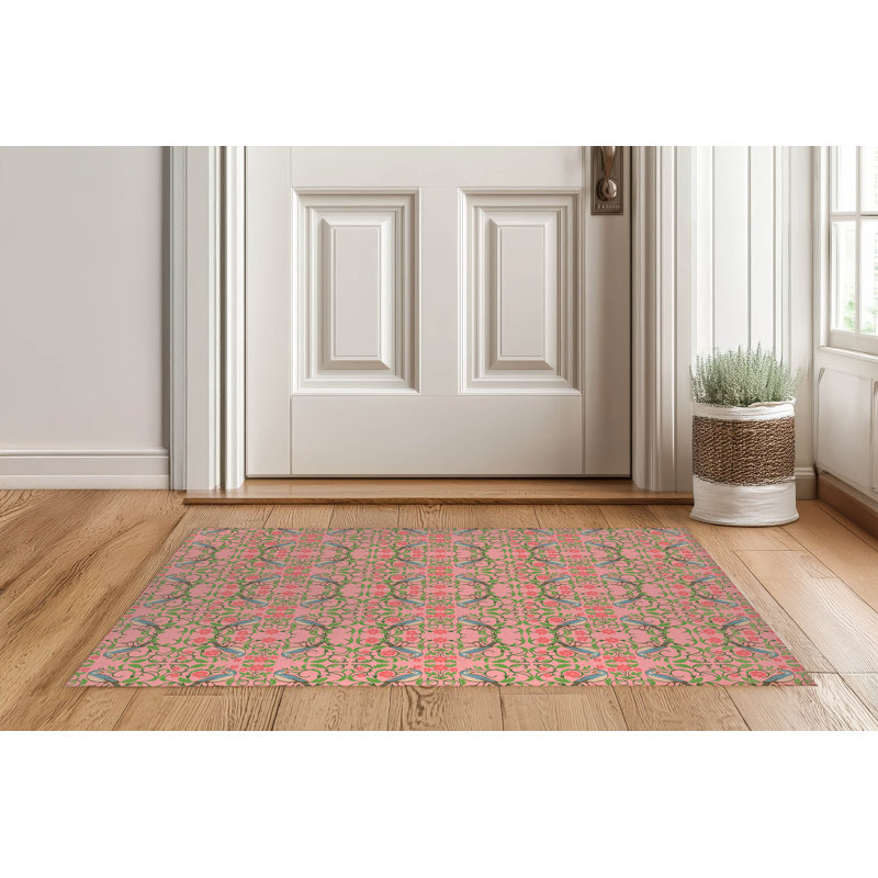 Paillasson intérieur ultra-fin Tweetie, L 60 po x L 84 po, Rose
