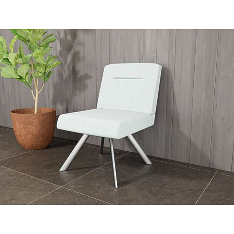 Chaise d'invité Willow, Argent argent, Chambray écume de mer