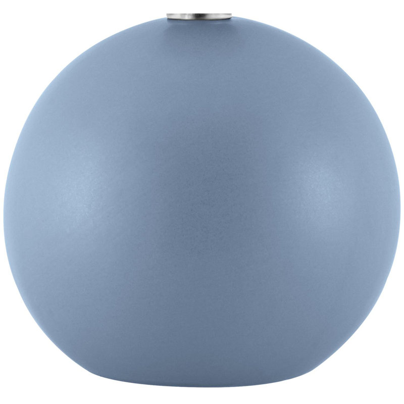 Ceramic Table Lamp with Linen Drum Shade, Blue