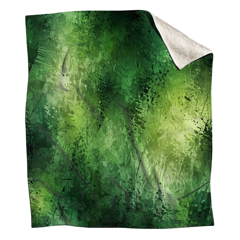 Green Abstract Texture Blankets, 50in W x 60in H