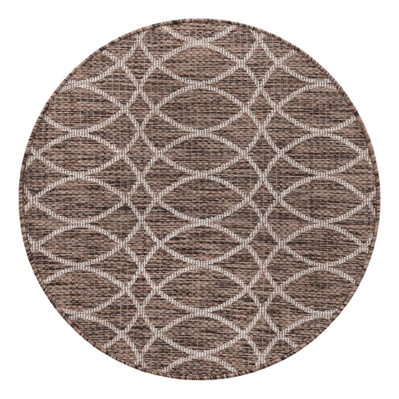 Geometric Indoor / Outdoor Rug, Round 3'
