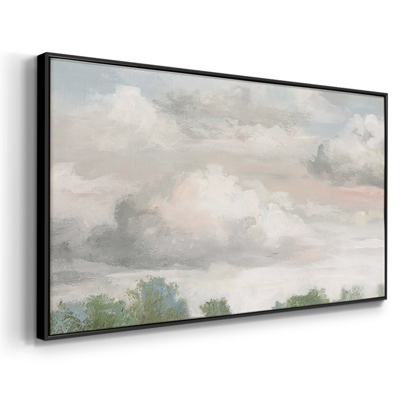 «Pastel Monring Sky», toile tendue avec châssis encadré, prête à être accrochée, Noir, H 21 po x l 41 po