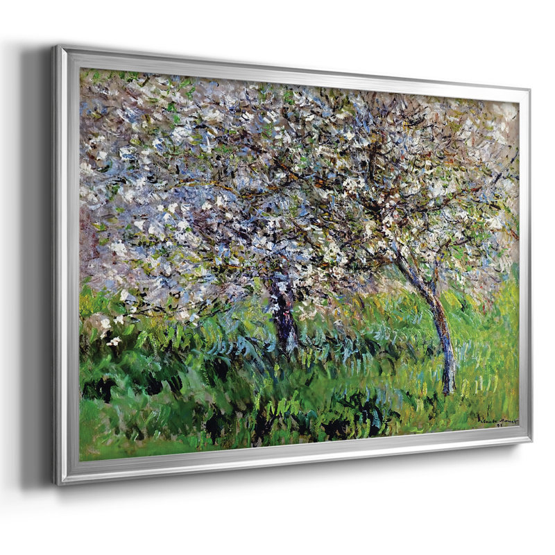 Pommiers en fleurs à Giverny, 1900, reproduction d'art sur toile, Argent, H 14 po x l 20 po x P 1,5 po