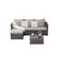 Ensemble de meubles de patio 2 pièces, canapé modulaire d'extérieur en L avec repose-pieds pour la cour-715904312