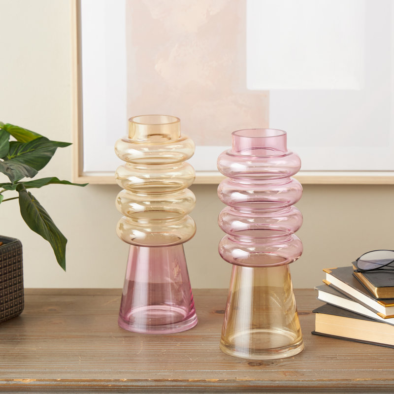 Vase en verre teinté avec blocs de couleur Cole and Grey