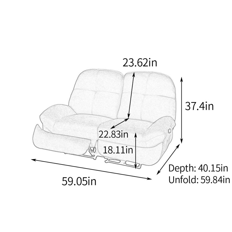 Manual Ergonomic Casual Double Function Recliner, Beige