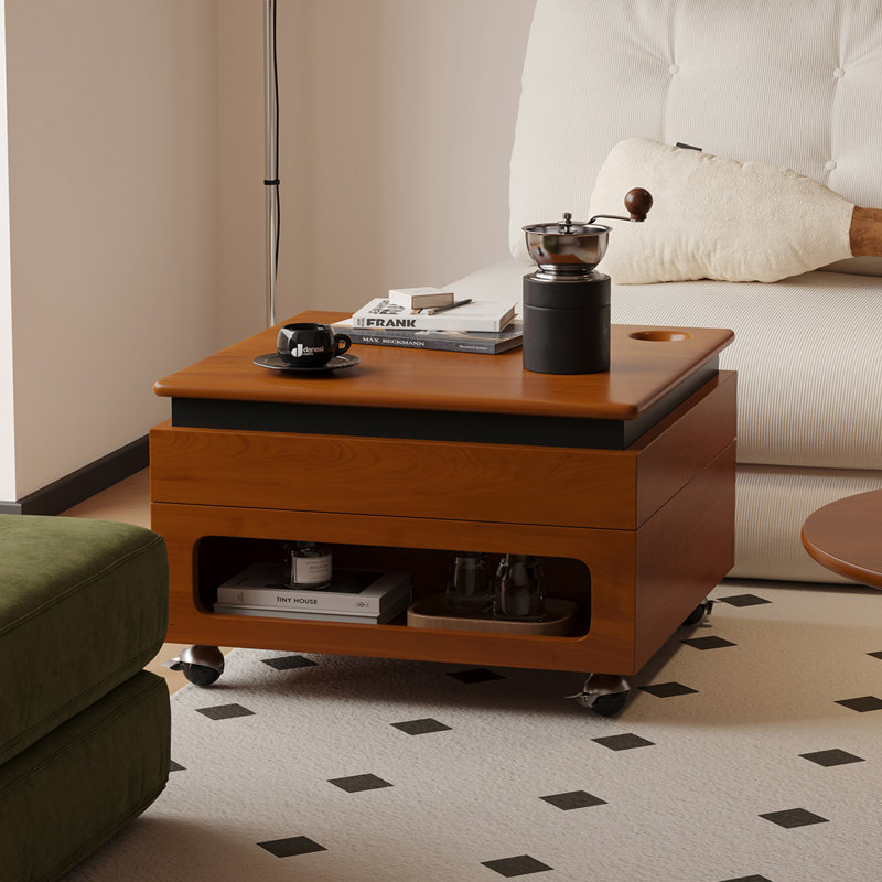 23.62"Brown Solid Wood Boxwood Coffee Table