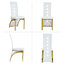 Chaise de salle à manger rembourrée en similicuir moderne avec pieds incurvés en métal et dossier découpé (ensemble de 6)-2036752461-2031375125-2031375115
