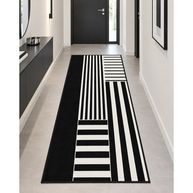 Tapis noir lavable intérieur / extérieur Raven, Rectangulaire 3 pi x 5 pi