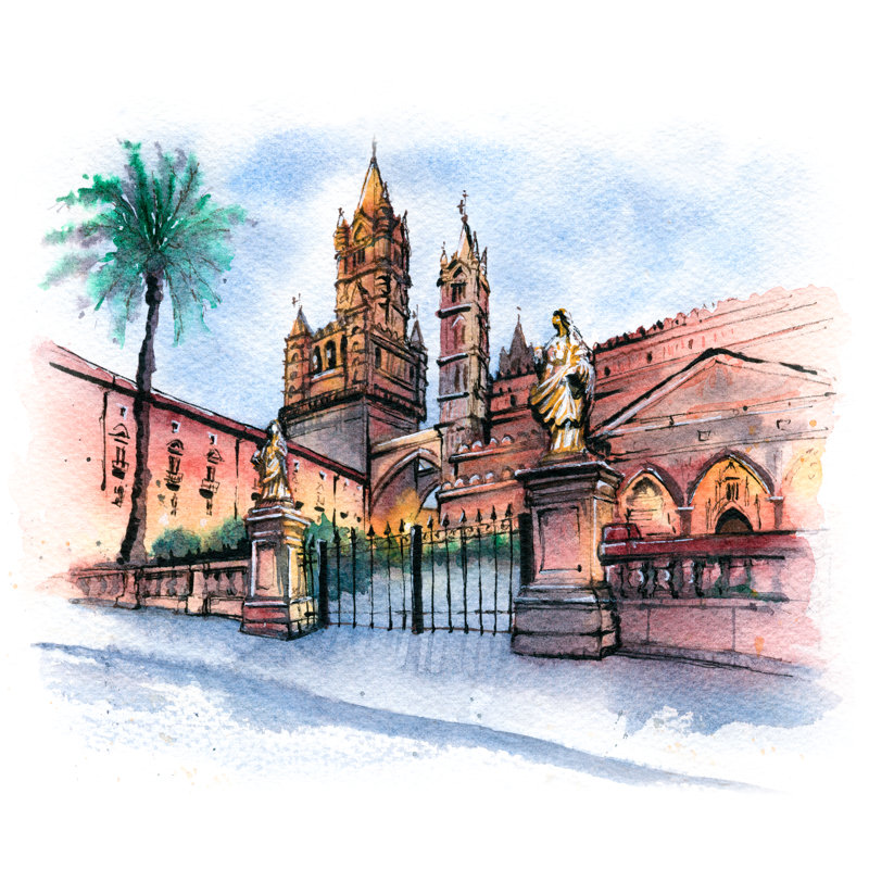Palermo Cathedral - Wrapped Canvas Print, 30cm H x 30cm W x 3.8cm D