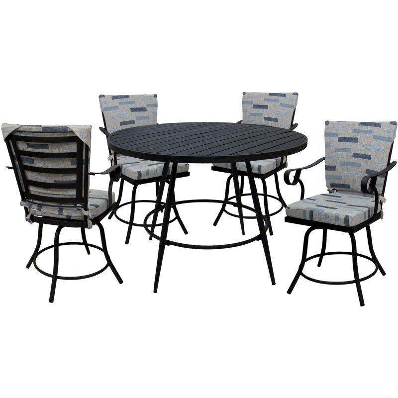 Ensemble repas extérieur pour 5 personnes Eleecia, Noir