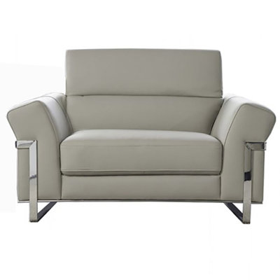 Chaise en cuir italien gris clair American Eagle Design EK012