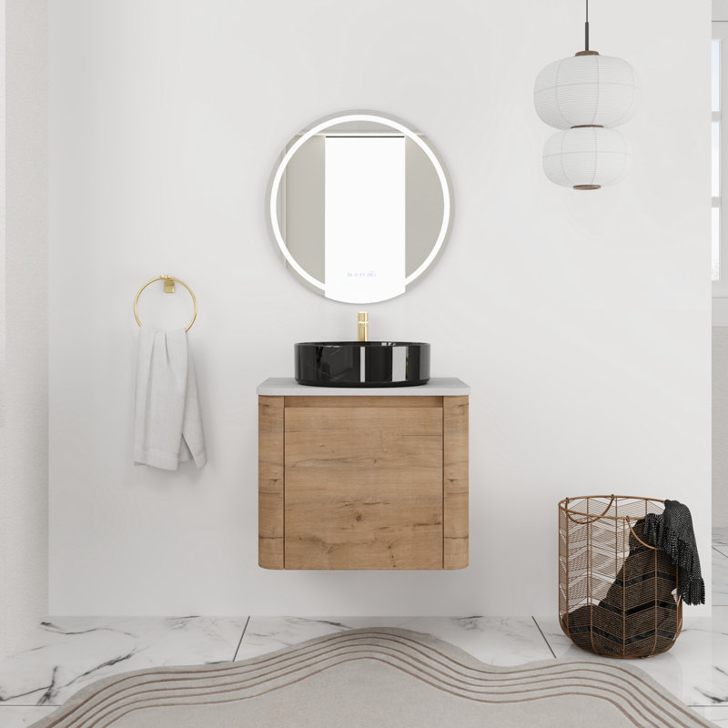 Meuble-lavabo simple 24 po avec comptoir en quartz, 24