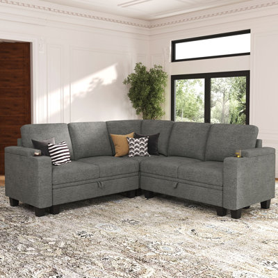 Penelopa 4-Seat Chenille Modular Sofa with Storage 