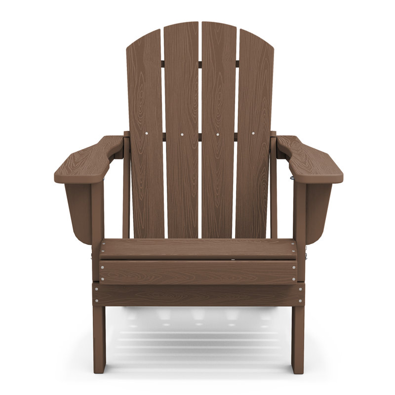Clitheroe Foldable HDPE Adirondack Chair, Brown