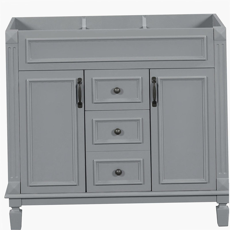Meuble-lavabo 36 po sans lavabo supérieur, armoire seulement, armoire de rangement moderne avec 2 portes à fermeture douce