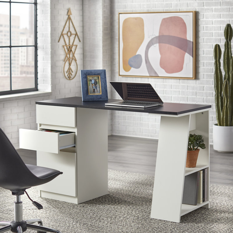 Malgorzata Computer Desk, Black / White