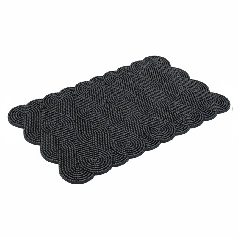 Copper Knotted Rubber Mat 18 ''x  30'', Silver