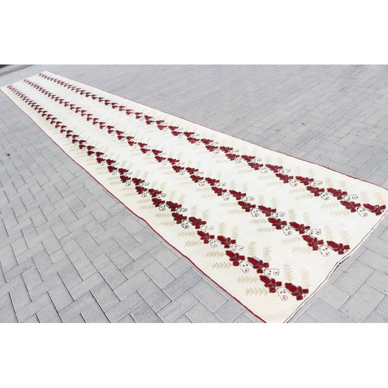 Tapis de couloir turc rétro rouge pour les couloirs et les escaliers d'origine anatolienne antique