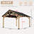 13 x 15 ft Cedar Wood Hardtop Gazebo with Gable Roof – Heavy-Duty Outdoor Pavilion for Patio, Garden & Backyard