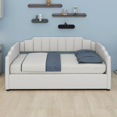 Full Size Upholstered Daybed, Sofa Bed Frame With Underneath Storage, Space-Saving Corner Day Bed