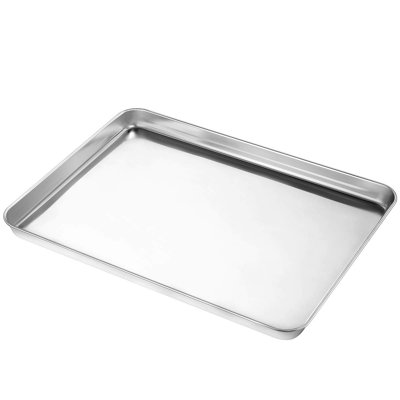 Ensemble de 3 plaques à pâtisserie en acier inoxydable, plaques à biscuits et à cuisson robustes non toxiques pour la cuisson et le rôtissage, 9, 12, 16 pouces