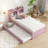 Teen Bed Platform Standard Bed With Bookcase And Twin Trundle-1433799381-1433799382