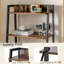 Ensemble de bureau de coiffeuse Ladder avec miroir rabattable et tabouret rembourré-1141947868