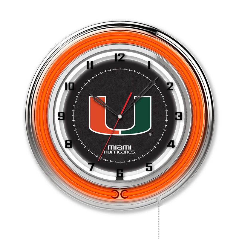 Horloge murale 19 po NCAA, Hurricanes de Miami