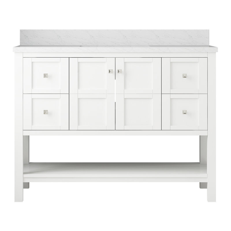 48 po X P 22 po P 35,4 po Meuble-lavabo H avec comptoir et lavabo blancs, Blanc