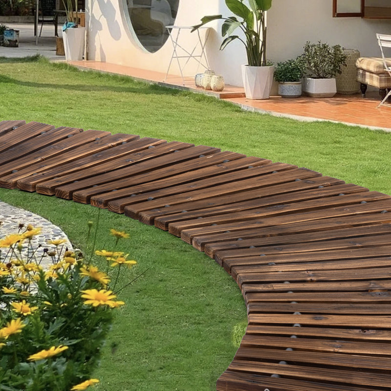 Allée de jardin en bois de cèdre pour l'extérieur, Brun