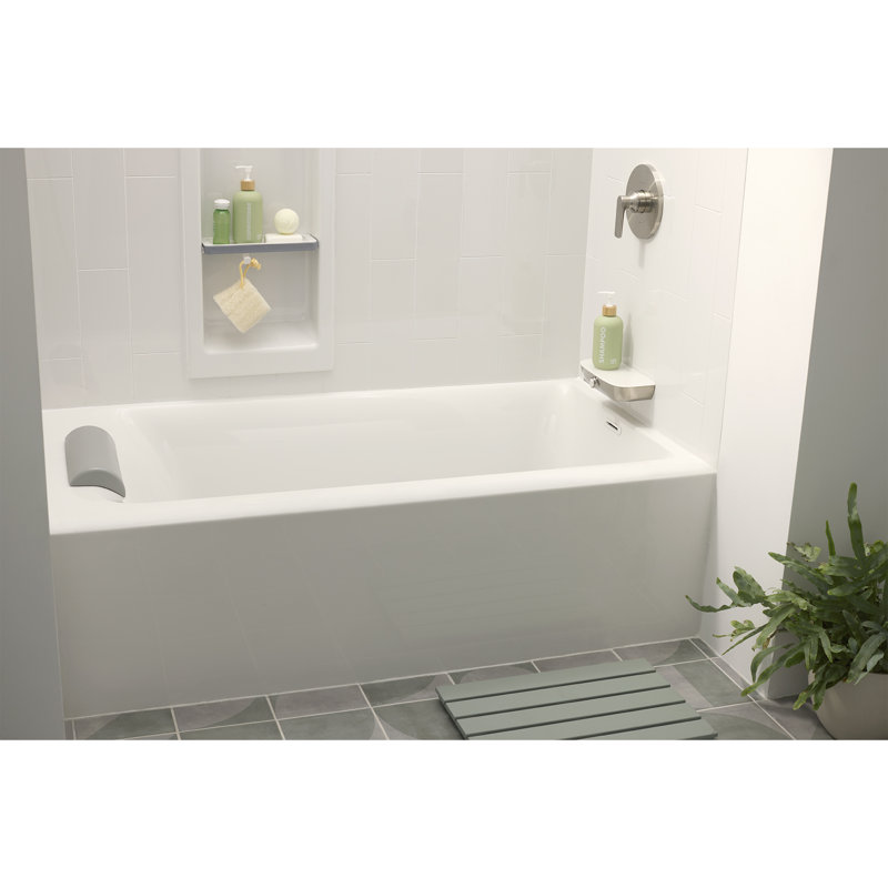 White 36'' Acrylic Alcove Bathtub with Right-Hand Drain
