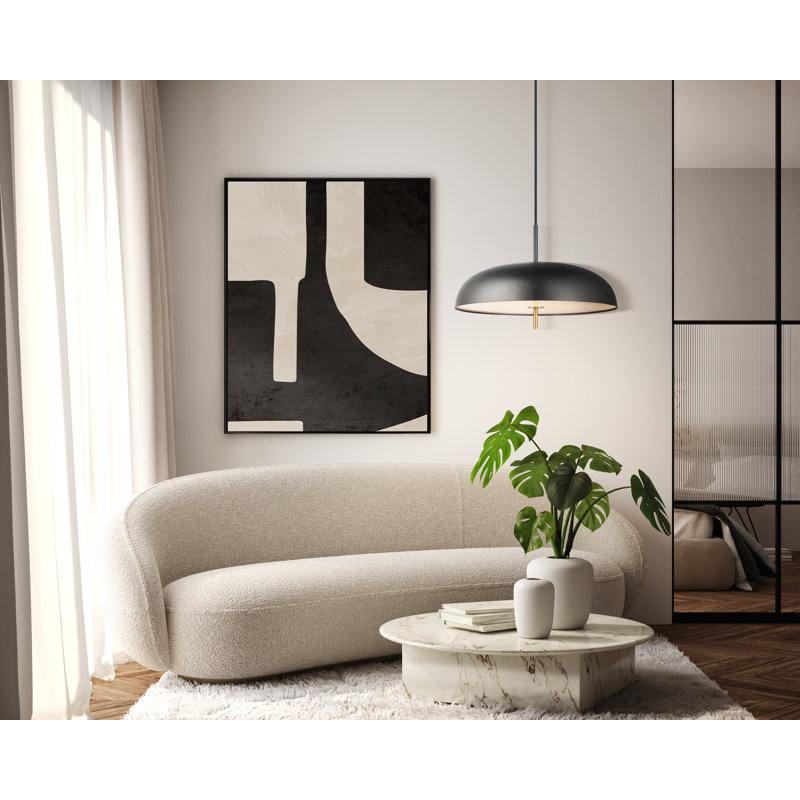 Brac Single Light Metal Dimmable LED Pendant, Matte Black