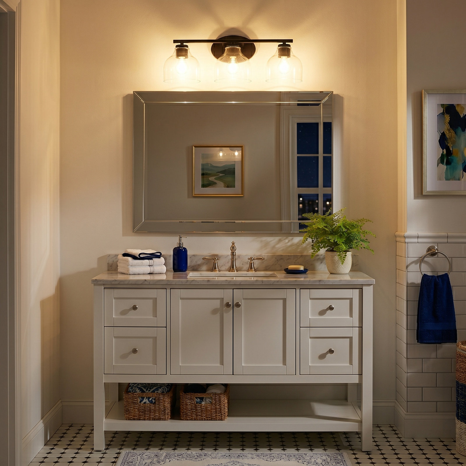 6-Light Dimmable Vanity Light, 3, Matte Black