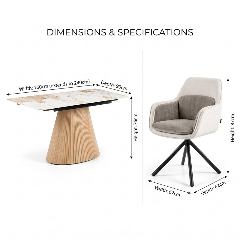 6 -Person Stone Dining Set