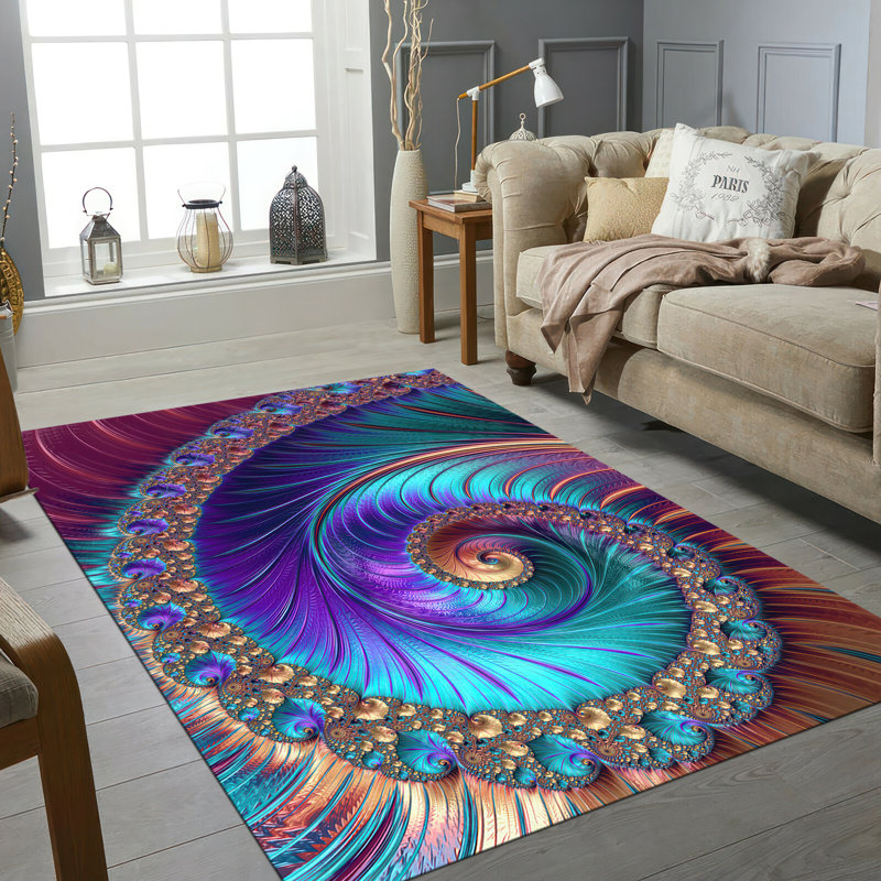 Chic Printed Rug with Pile Soft Type Showcasing an Intricate Floral Pattern for an Elegant Touch to Your Home Decor