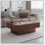 Table basse à plateau relevable cannelé de 38,6 po avec rangement et hauteur réglable en bois massif plaqué pour les espaces de vie modernes-686968584