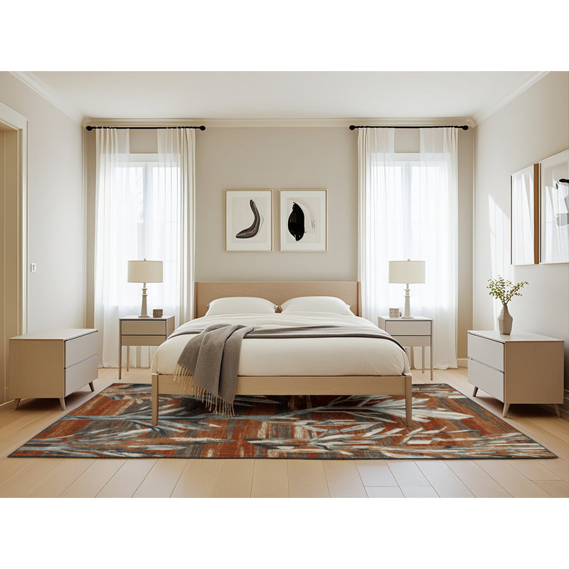 Tapis brun lavable à la machine, Rectangle de 5 pi x 8 pi