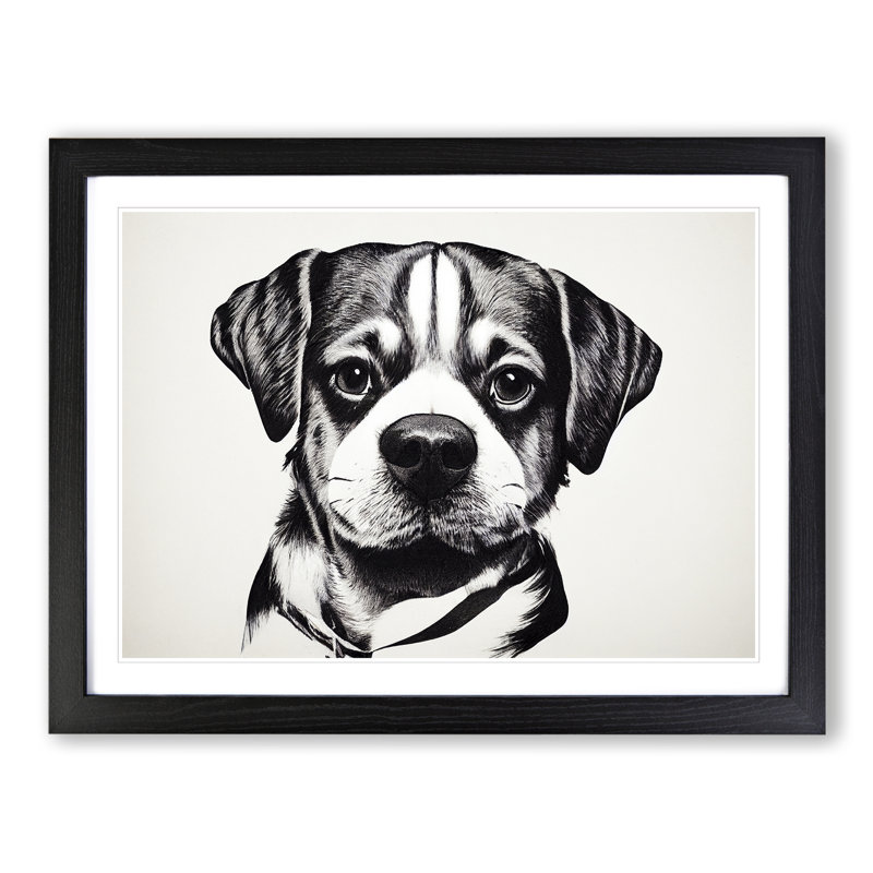 Dog Vol.9 - Single Picture Frame Print, 46cm H x 64cm W, Black