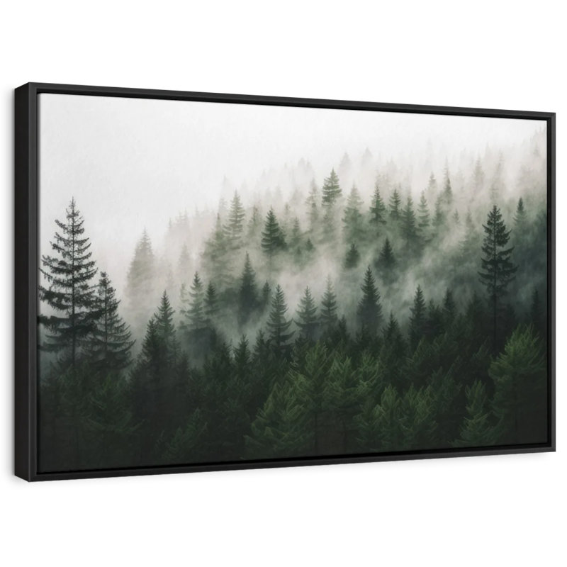 Nature «Fog Envelopped Forest Canvas Print», H 9 po x l 13 po