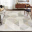 Tapis beige à motif géométrique moderne lavable à la machine Jahree Miles-467331315-436004263