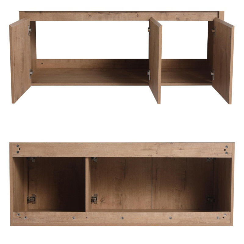 48" Wall Mounted Bathroom Vanity Base With 3 Doors