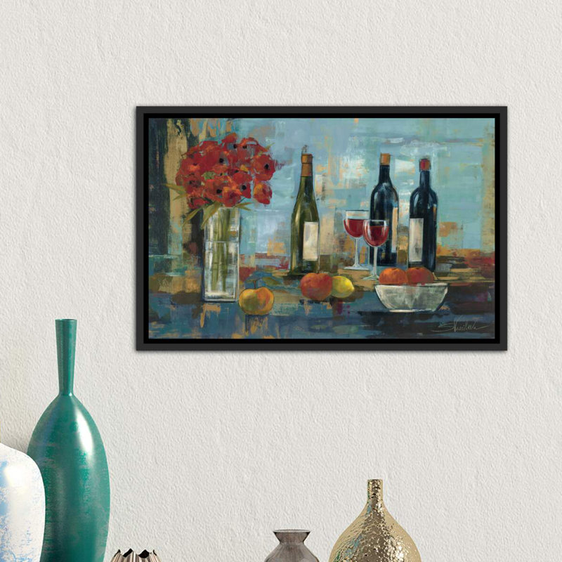 «Fruit and Wine» par Silvia Vassileva - reproduction d'art, H 40 po x l 60 po x 1,5 po, Toile tendue