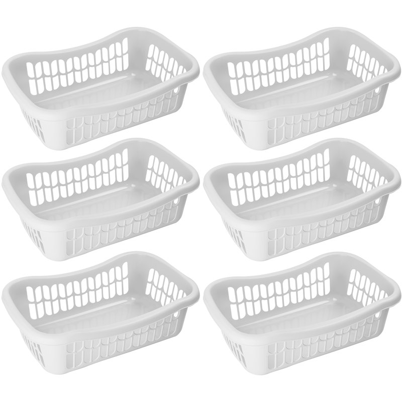 Ensemble de paniers en plastique large, Blanc