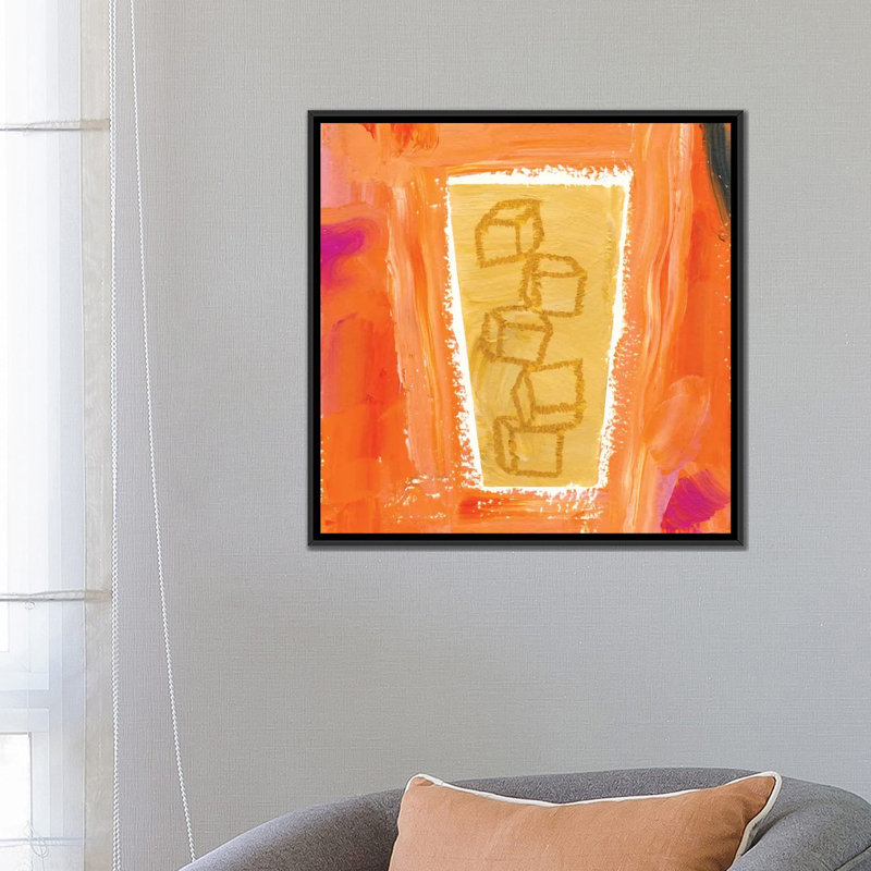 « coffee cubes », reproduction d’art sur toile, H 26 po x l 26 po x P 1,5 po, Toile avec cadre noir, Pas de tapis